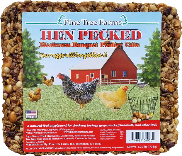Hen Pecked Mealworm Banquet Poultry Classic Log 28 oz - 4001